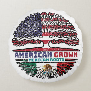 Coussins Ronds Mexico Mexican US American États-Unis Tree