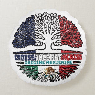 Coussins Ronds Mexique Mexique France Arbre Drapeau