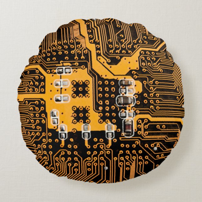 Coussins Ronds Microschéma texture illustration puce, micro, back (Devant)