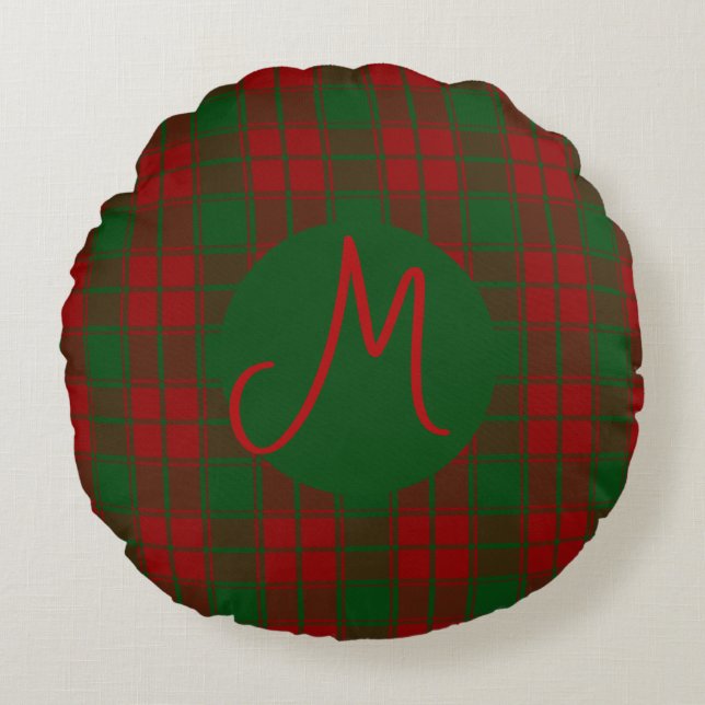 Coussins Ronds Middleton Tartan Monogrammé (Devant)