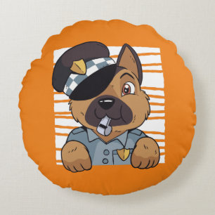 Coussins Ronds Mignon chiot policier berger allemand