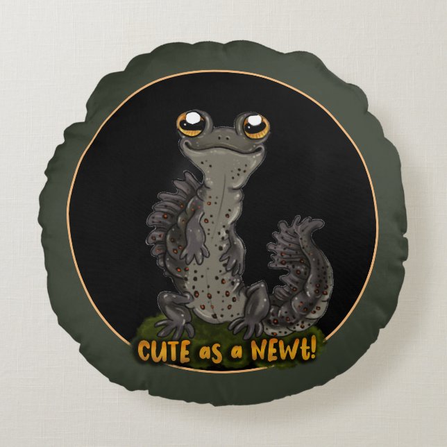 Coussins Ronds Mignonne comme un Newt ! (Devant)
