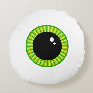 Coussins Ronds Mignonne Eyeball Vert Funny