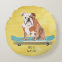 Mignonne Tu es Pawsome Skateboard English Bulldog