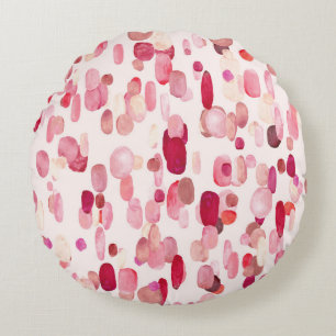 Coussins Ronds Mignonnes Zones Rouges Roses Simples