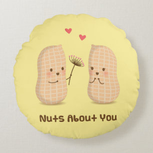 Coussins Ronds Mignons arachides fou de toi jeu de mots humour d'