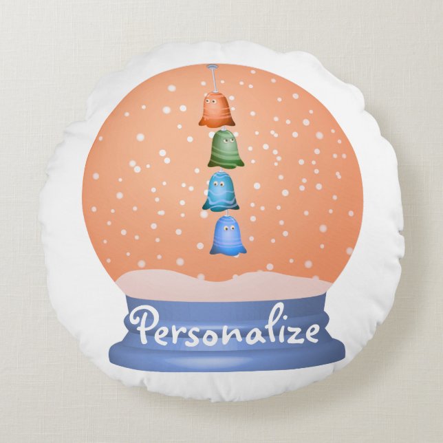 Coussins Ronds Mignons créatures neigeux globe (Devant)