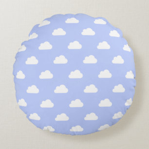 Coussins Ronds Mignons nuages blancs sur bleu