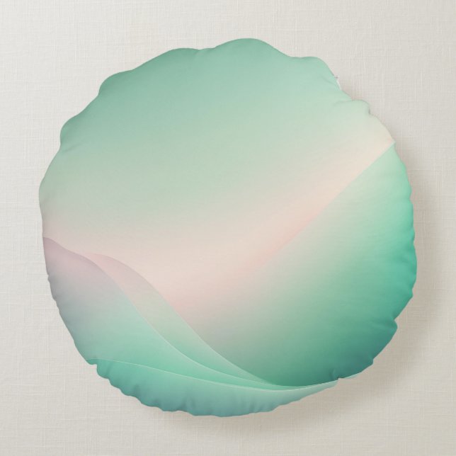 Coussins Ronds Minty Green Rose art IA (Dos)