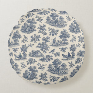 Coussins Ronds Minuit dans la prairie - Toile Bleue ronde Jeu Pi