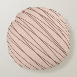 Coussins Ronds Mocha Mousse Abstraite ligne de gribouillis à main