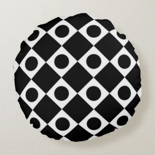 Coussins Ronds Mod Retro 60's Noir