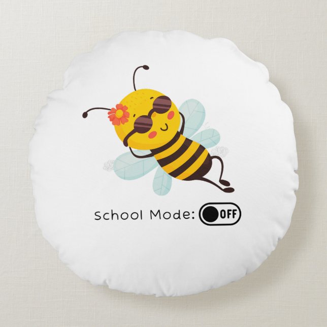 Coussins Ronds "Mode école : OFF - Chillin' Bee" (Devant)