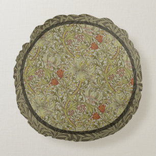 Coussins Ronds Modèle de branche de saule et de lis doré de Willi