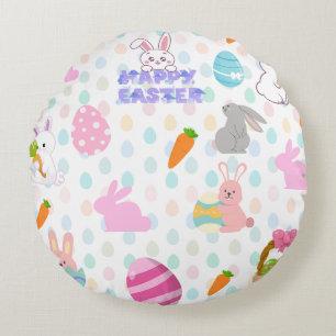 Coussins Ronds Modèle de Pâques joyeux