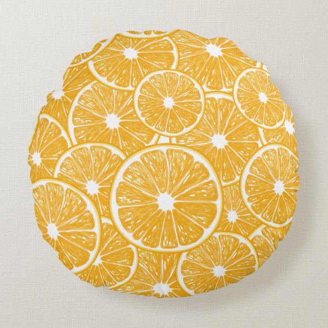 Coussins Ronds modèle de tranches d'orange (Devant)