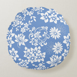 Coussins Ronds Modèle floral.b L Bleu BG