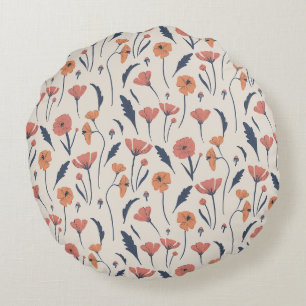 Coussins Ronds Modèle floral dessiné à la main