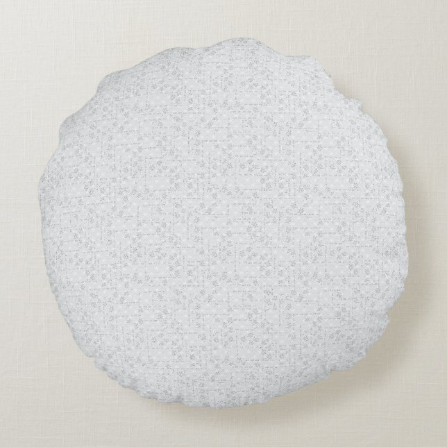 Coussins Ronds Modèle floral géométrique gris clair (Dos)