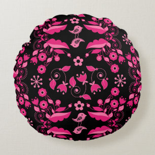 Coussins Ronds Modèle floral rose moderne scandinave
