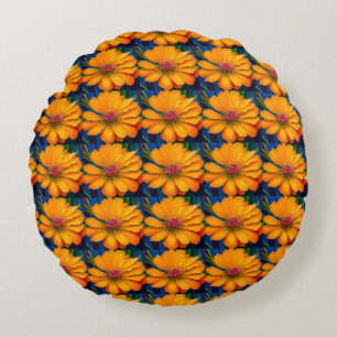 Coussins Ronds Modèle floral rose saumon