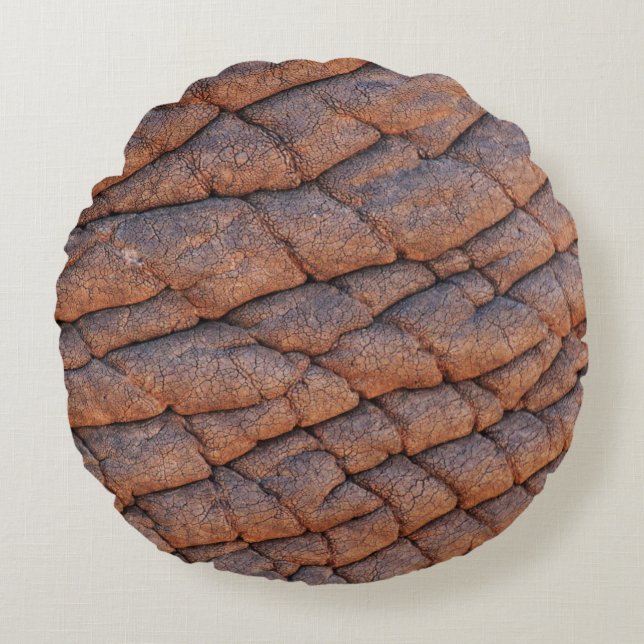 Coussins Ronds Modèle ridé de texture de peau d'éléphant (Devant)