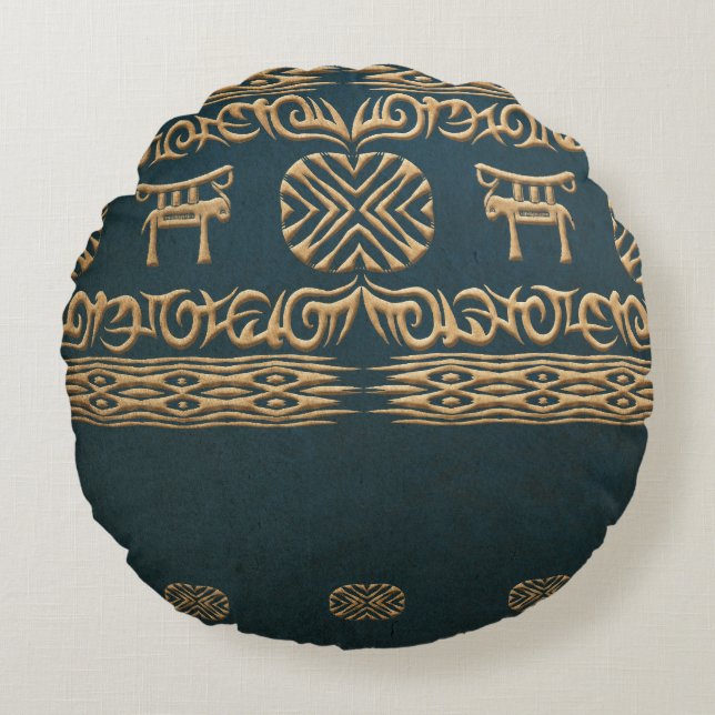 Coussins Ronds Modèle tribal africain ethnique (Devant)