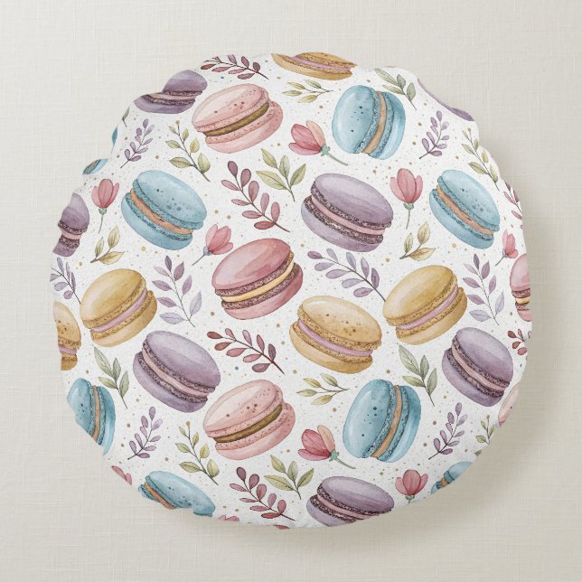 Coussins Ronds Modern Fun Sweet Macaroons (Devant)
