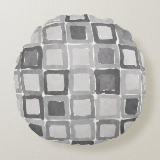 Coussins Ronds Modern Gray Painted Patches 