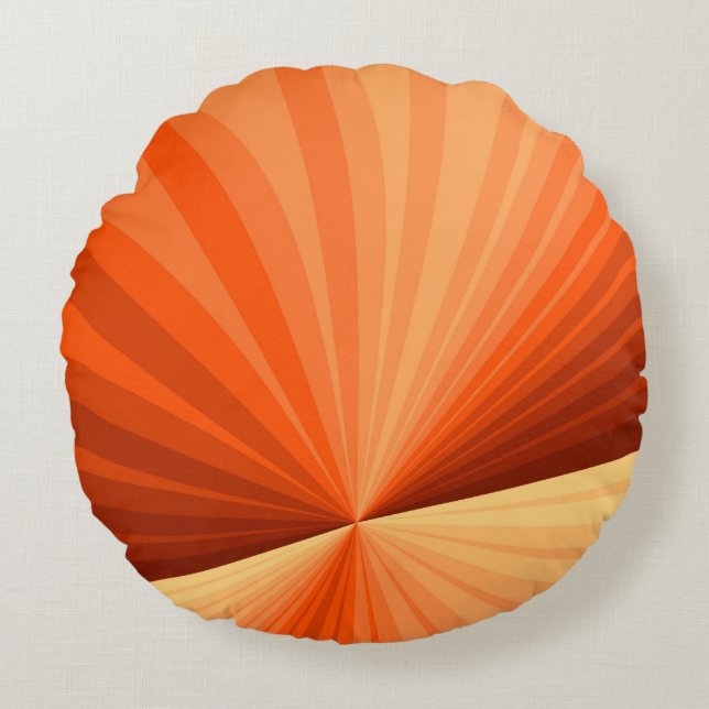 Coussins Ronds Moderne Abstrait Orange Rouge Vanille Graphique Fr (Devant)