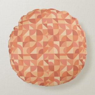 Coussins Ronds Moderne Géométrique Abstrait Rond Peach & Terracot
