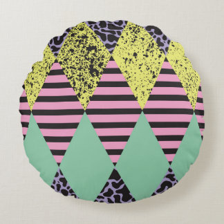 Coussins Ronds Moderne Rhombus : Style Abstrait Sans Couche.