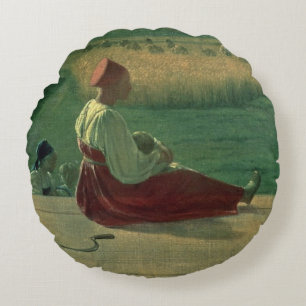 Coussins Ronds Moissonnant en été, 1820s