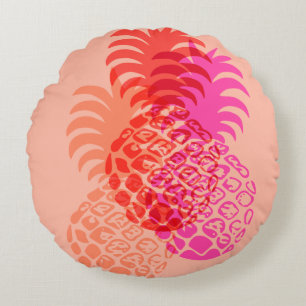 Coussins Ronds Momona ananas Hawaiian Tropical Reversible