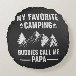 Coussins Ronds Mon Camping Préféré - Les Copains M'appellent Papa