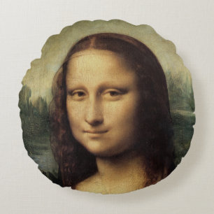 Coussins Ronds Mona Lisa en détail par Léonard de Vinci
