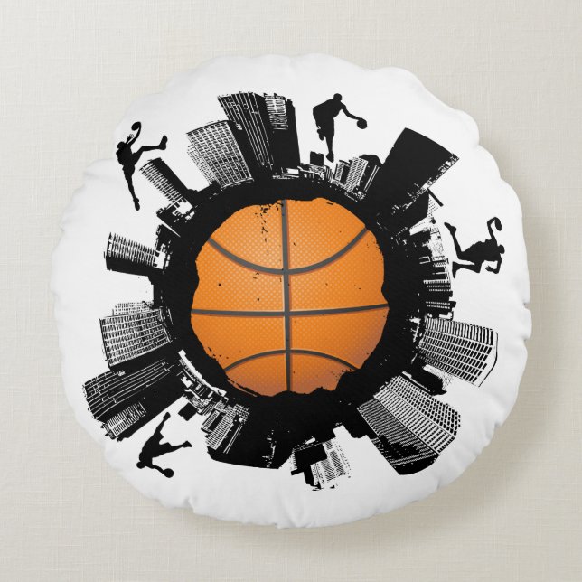 Coussins Ronds Monde frais de basket-ball (Devant)