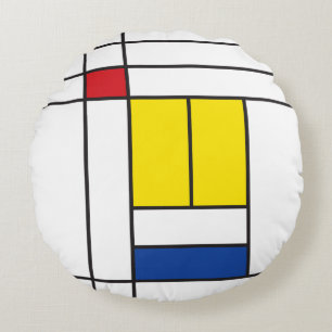 Coussins Ronds Mondrian II Minimum De Stijl Modern Art Design