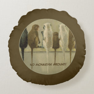 Coussins Ronds Monkeys Business Anniversaire Du Groupe Personnali