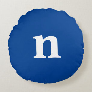 Coussins Ronds Monogramme bleu