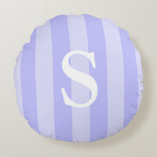Coussins Ronds Monogramme Bleu Clair Et Blancs