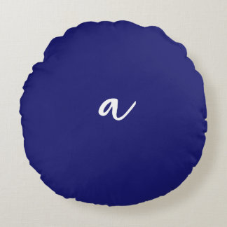 Coussins Ronds Monogramme clair minimaliste couleur bleu minuit