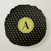 Monogramme élégant à motif étoile or et noir