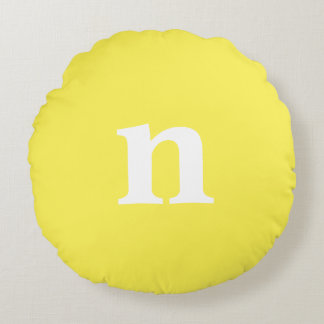 Coussins Ronds Monogramme Jaune