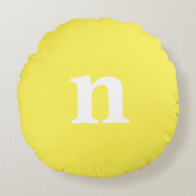 Coussins Ronds Monogramme Jaune (Devant)