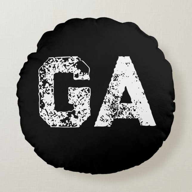 Coussins Ronds Monogramme Lettres Initiales Noir Blanc Simple (Devant)