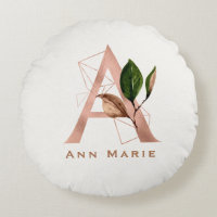 Monogramme personnalisé Rose or Floral initial