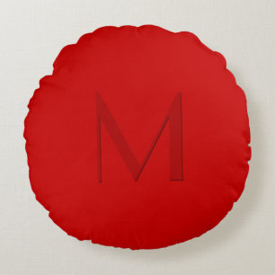Coussins Ronds Monogramme rouge orange