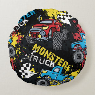 Coussins Ronds Monster Car : Abstrait Motif enfant