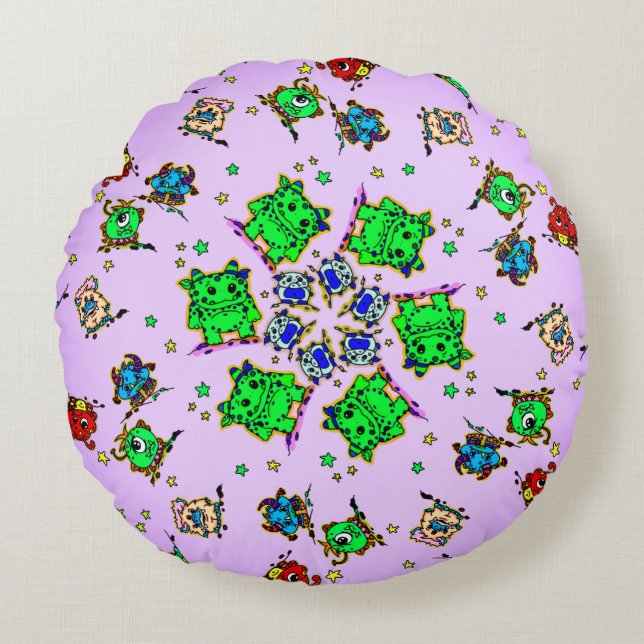 Coussins Ronds monster cartoon cutees (Devant)